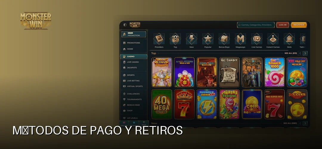 Métodos de pago y retiros